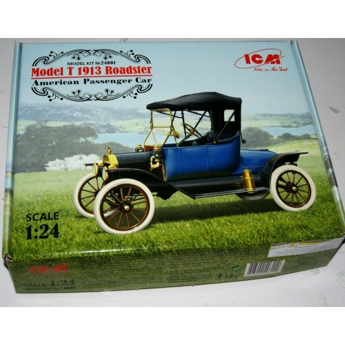 ICM 1/24 Ford Model T 1913 Roadster American Passenger Car 24001